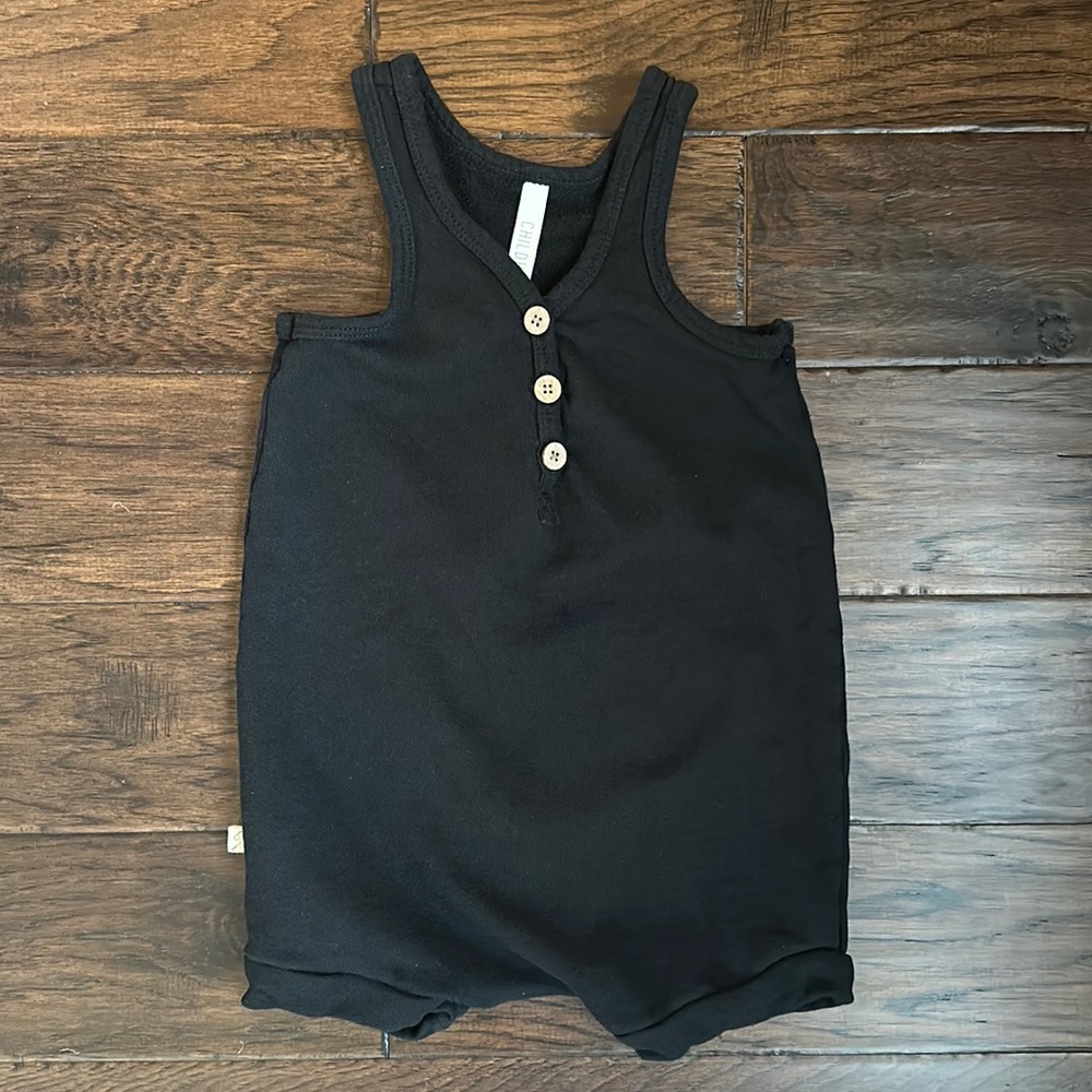 Childhoods Clothing Short Tank Romper in Black, Size 4T.